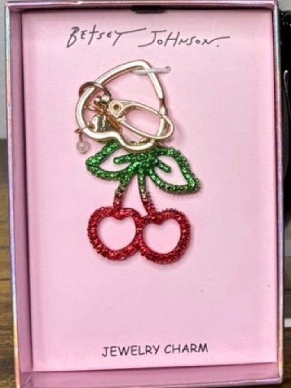 BETSEY JOHNSON Back to School Cherry Purse Bag Charm or Keychain Viral NEW NWT